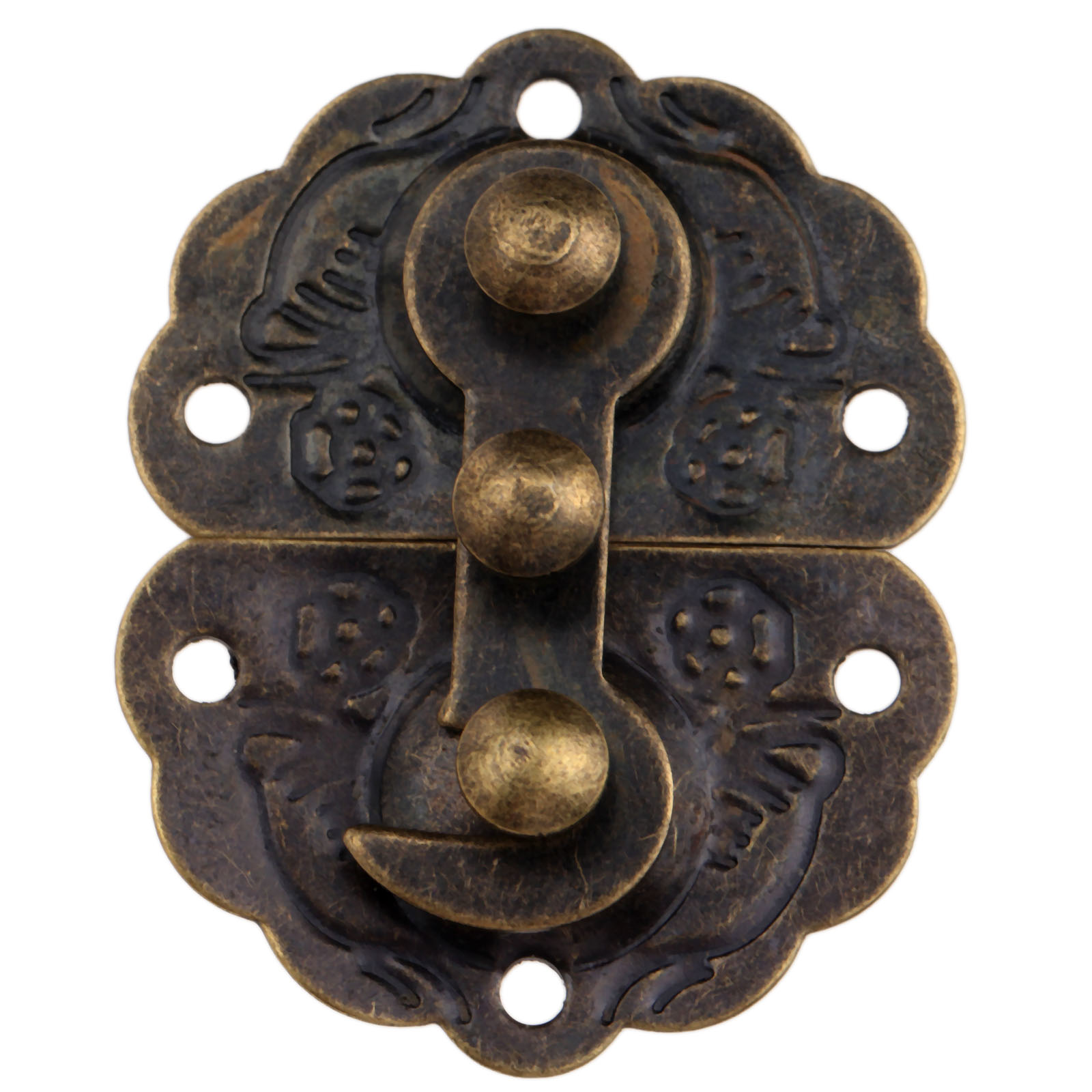 Furniture Hardware Decorative - 1pc antigo bronze caixa trava ferrolho