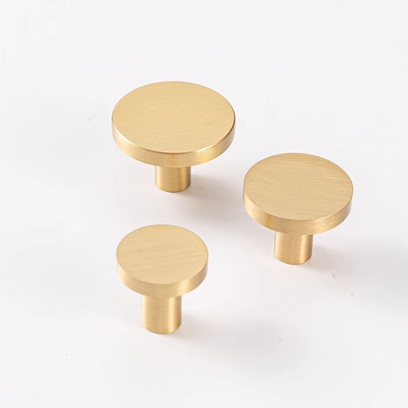 Cabinet Knob Round - Puxadores Redondos de Latão Dourado para