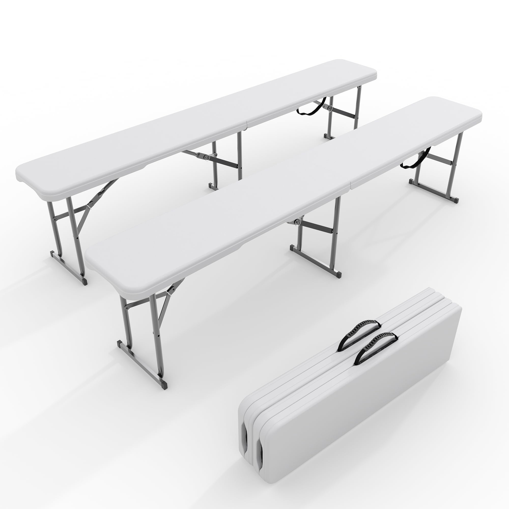Furniture Joint Hardware - Conjunto com 2 Bancos Dobráveis de