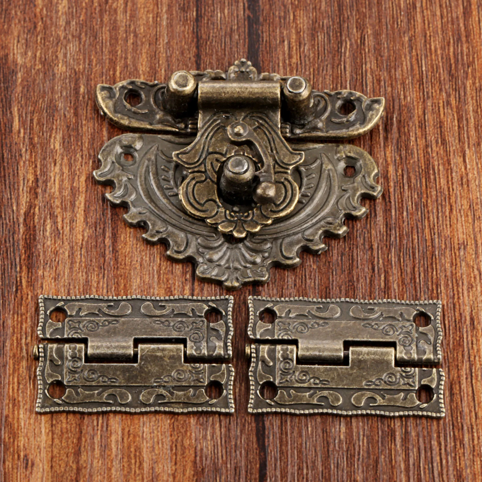 Furniture Hardware Decorative - 3 pçs/set antigo bronze cadeado caixa
