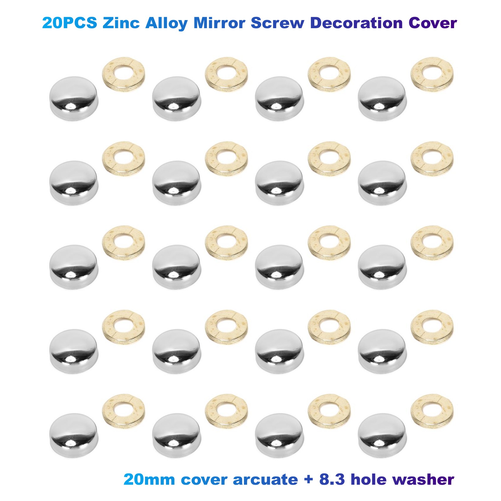 Furniture Joinery Hardware - Zinc Alloy Mirror Screw Decoração Capa,