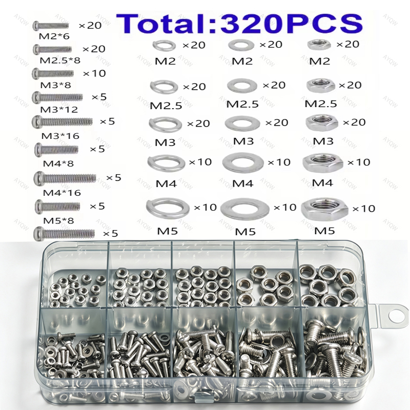 Conjunto de 320 peças de porca - Furniture Joinery Hardware avaliação e preço