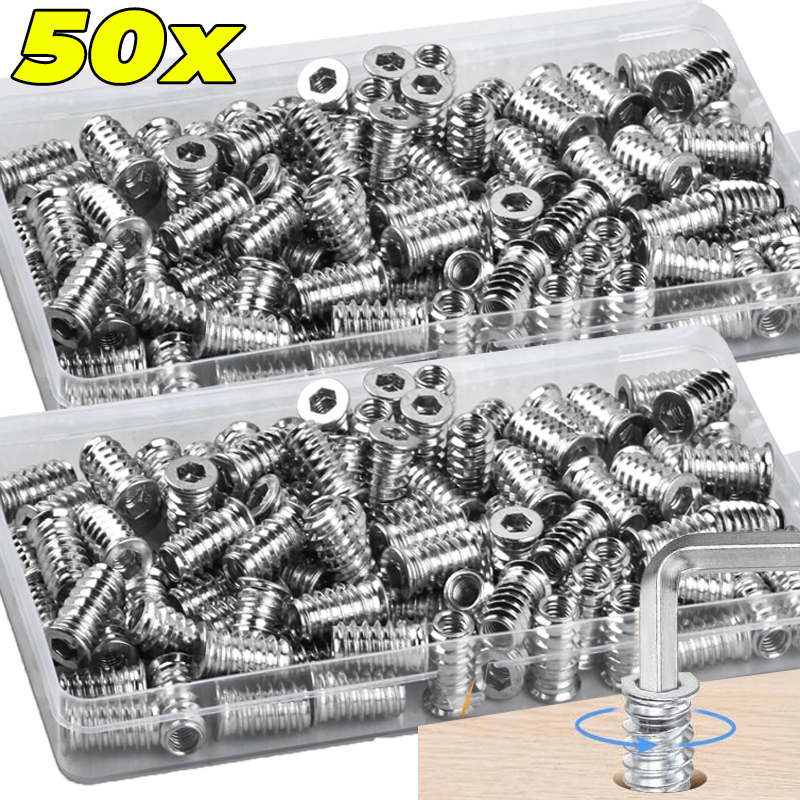 10/50x Insertos Roscados para  - Furniture Hardware Threaded Inserts avaliação e preço