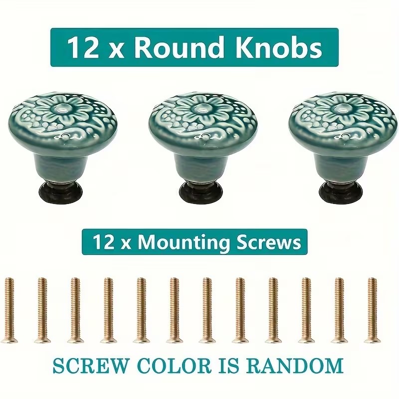 12 peças de puxadores de cerâm - Furniture Hardware China avaliação e preço
